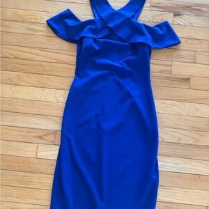 Eliza J Royal Blue One Shoulder Dress Size Small
